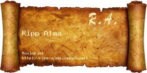 Ripp Alma névjegykártya
